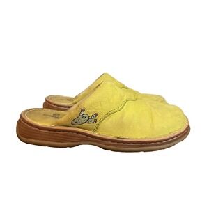 Double H Boots Women's Yellow Leather Slip-On Cactus Western Mules Shoes Sz 8M